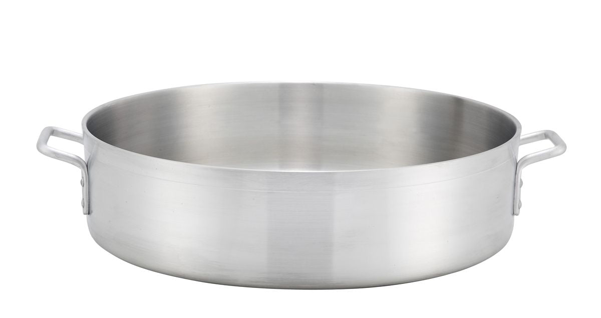 Winco ALBH-35, 35-Quart Precision Extra-Heavy Aluminum Brazier Pan