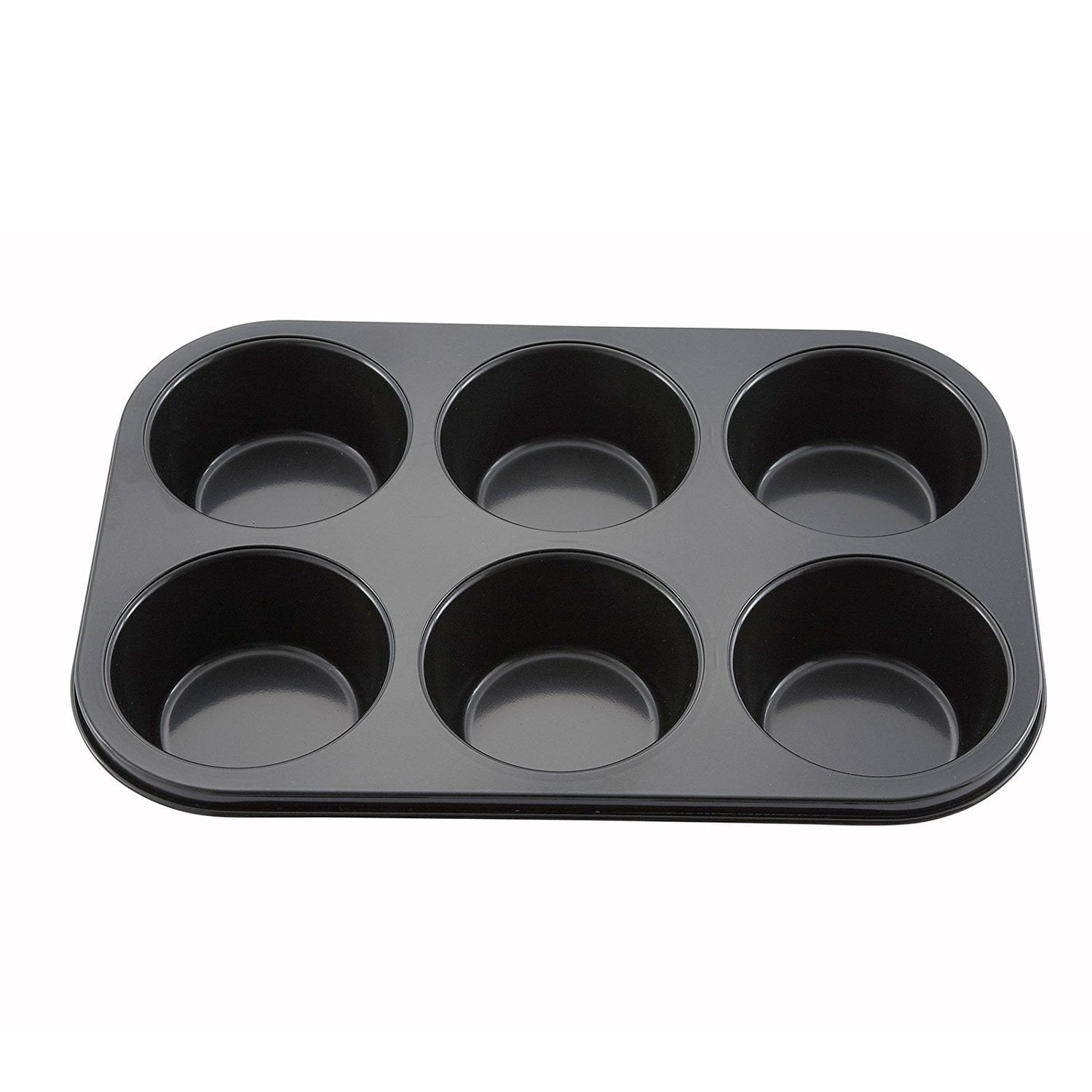 Jumbo Non-Stick 6-Cup Black Muffin Pan