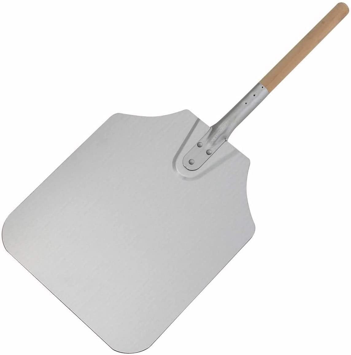 26-Inch Silver Aluminum Pizza Peel with Wood Handle