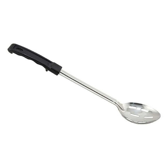 Winco BHSN-15, 15-Inch Stainless Steel Slotted Basting Spoon with Bakelite Handle, Black, NSF