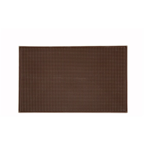 Winco BM-1812B, 18x12-Inch Brown Service Mat, Plastic Professional Bar Glass Serving Spill Mat