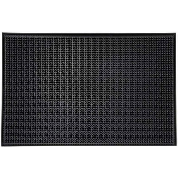 Winco BM-1812K, 18x12-Inch Black Service Mat, Plastic Professional Bar Glass Serving Spill Mat