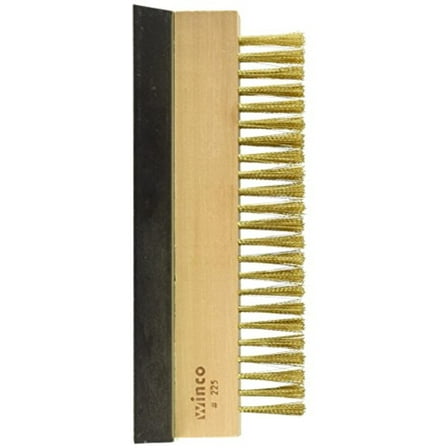 Winco BR-10 10.25-Inch Pizza Oven Brush Head, Brass Bristles with Scraper, EA