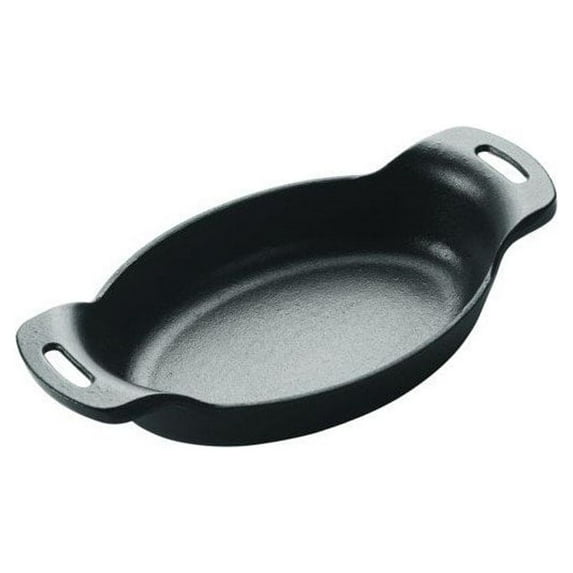 Winco CASM-7O 7.38 x 5.38 in. Fireiron Mini Cast Iron 16 oz Oval Server, Enameled