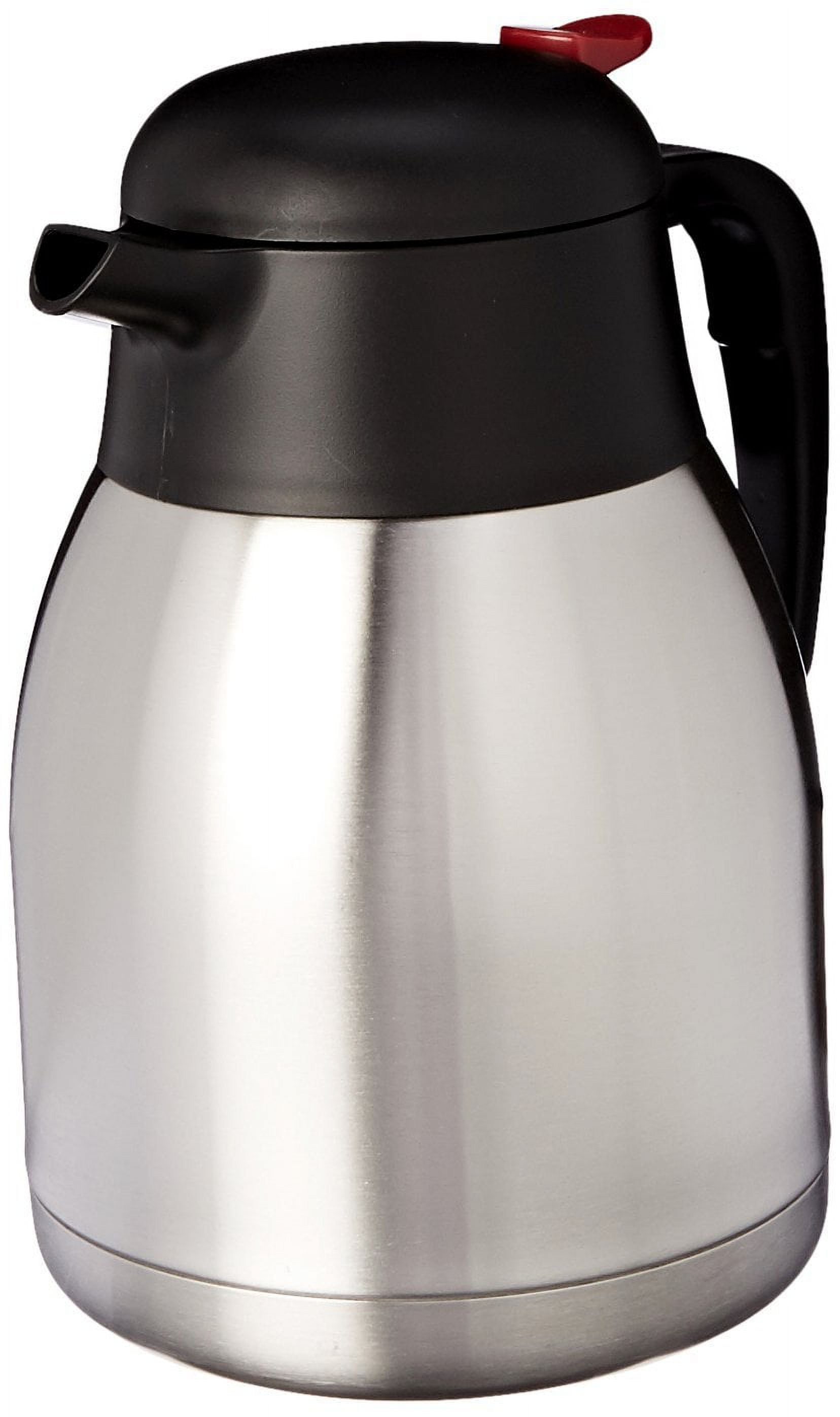 Bunn 51746.0001 64 oz. Stainless Steel Economy Thermal Carafe - Black Top -  12/Case
