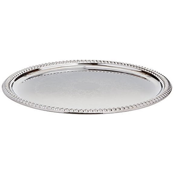Winco CMT-14 Round Tray, 14-Inch, Chrome