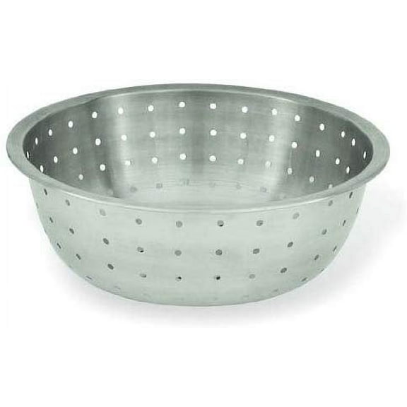 Winco CCOD-11L, 11-Inch Stainless Steel Chinese Colander with 5 mm Holes