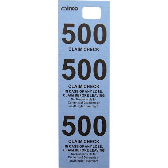 Winco Coat Checks, Blue, 500 Per Box