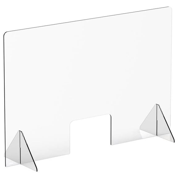 Winco ACSS-4832W Countertop Safety Shield - 48 x 32 x 14 in. with 12 x 8 in. Window, Acrylic