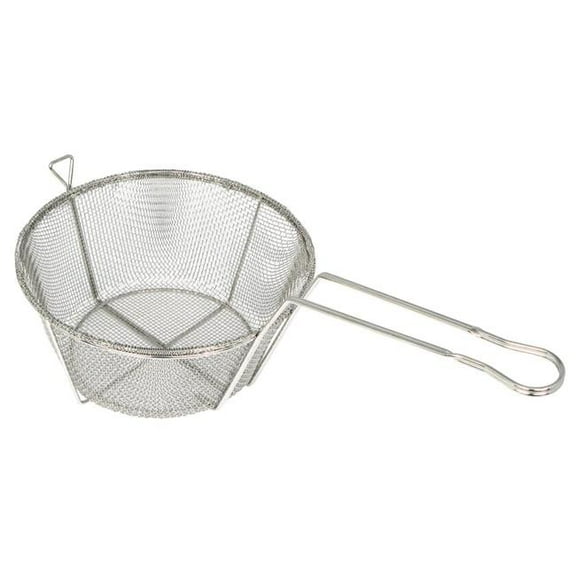Winco FBRS-9 Round 6 mm Mesh Wire Fry Basket - 9.63 in. Dia. x 5.75 in.
