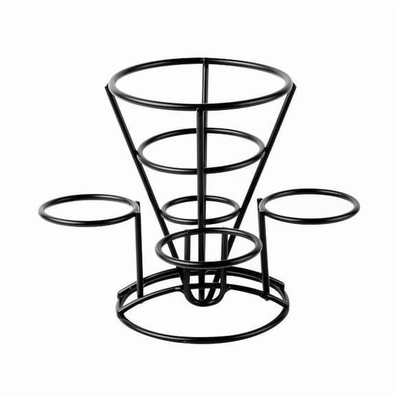 Winco 4-361843 Fry Cone with 3 Holders, 5 in. Dia., 7 in. Talll - Black - Each 12
