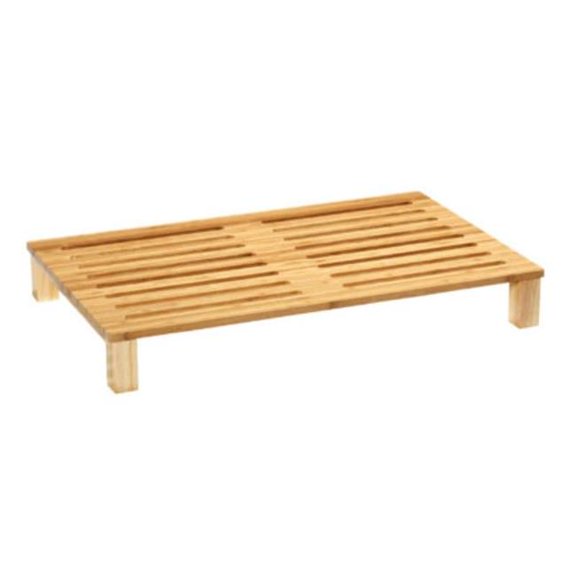Winco BCB-SLOT-BAM Full Size Slotted Bread Cutting Board, Bamboo - 21.5 x 13.25 in., 3 in. Tall