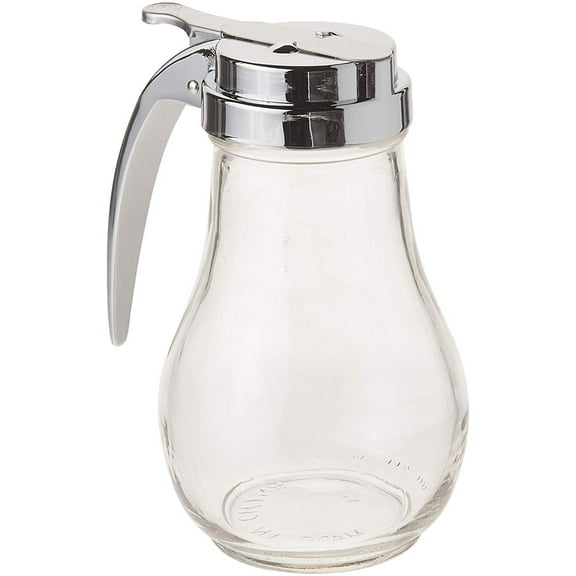 Winco G-116 Maple Syrup or Honey Dispenser-14 oz, Medium, Clear, Steel