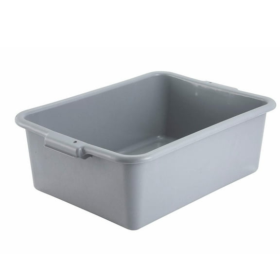 Winco Gray Polypropylene Dish Box 15 Inch x 21.5 Inch x 7 Inch High - Case of 6
