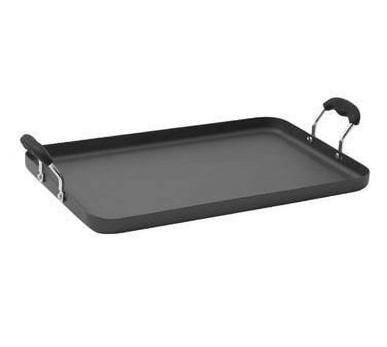 Winco HAG-2012 Deluxe Griddle, 19-5/8" L X 12-1/4" W, Silicone Wrapped Lifted Handles, Hard Anodized Aluminum