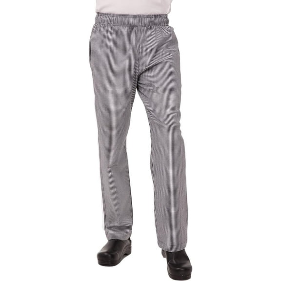Chef Works Chef Pants, Checkered Baggy Pants for Men with Elastic Waistband and Pockets, Small