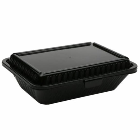 Winco EC-11-1-BK Half Size, Polypropylene, Black, Food Reusable Container, 9 x 6.5 x 2.75 in., G.E.T. Eco-Takeouts