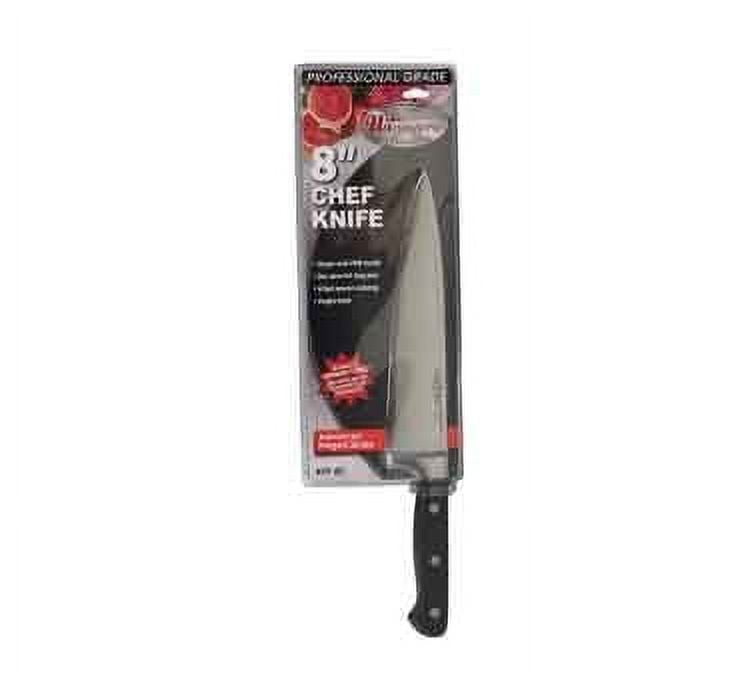 Winco KFP80 8" Chef Knife, 1Piece Full Tang, Carbon Steel, Pom