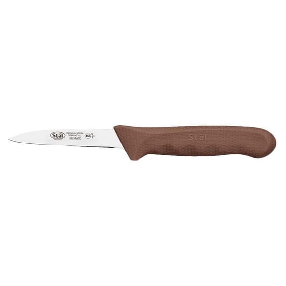 Winco KWP-30N, 3.25-Inch Stal High Carbon Steel Paring Knife, Polypropylene Handle, Brown, 2/CS, NSF