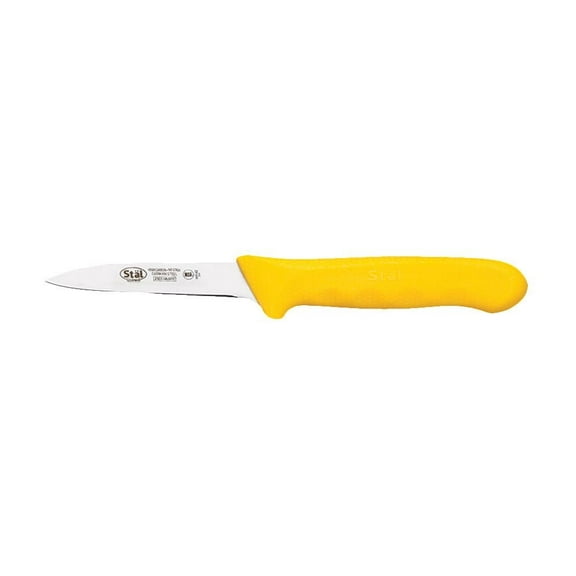 Winco KWP-30Y, 3.25-Inch Stal High Carbon Steel Paring Knife, Polypropylene Handle, Yellow, 2/CS, NSF
