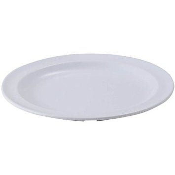 Winco MMPR-6W, 6.5-Inch Round Melamine Plates, White, 1 Dozen, NSF