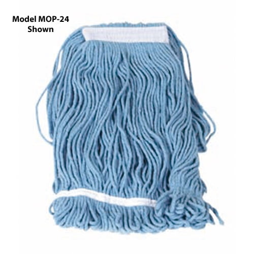 Winco Yarn Mop Head, 32-Ounce, 4 Ply Loop End, Blue