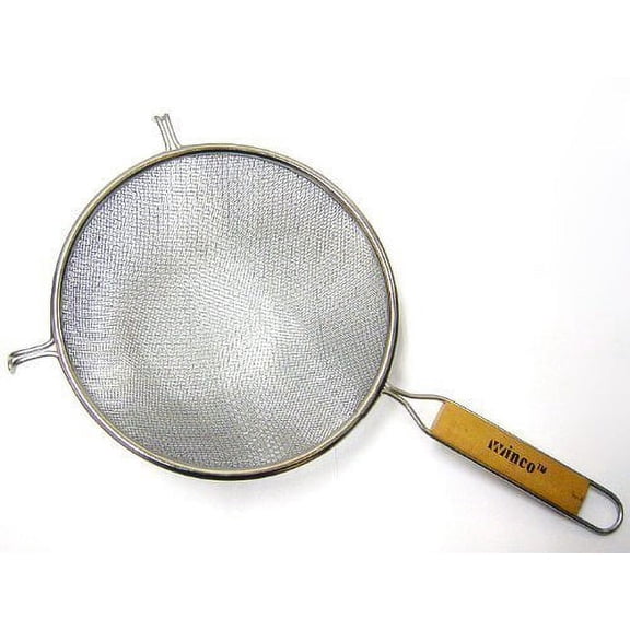 Winco MS3A-8D Strainer with Double Fine Mesh, 8-Inch Diameter, Set of 3