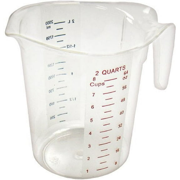 Winco Measuring Cup, Polycarbonate, 2-Quart, Clear