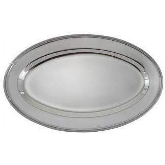 Winco OPL-14 Stainless Steel Oval Platter, 14-Inch by 8.75-Inch by Winco
