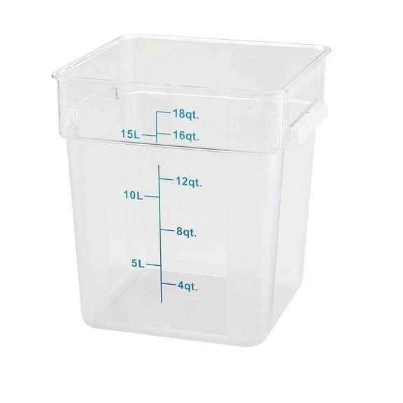 Winco PC Square Storage Container, 18quart,Clear