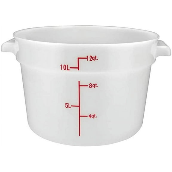 Winco PPRC-12W White Food Storage Container, 12 Qt., Round, Translucent, Polypropelyne-PPRC-12W