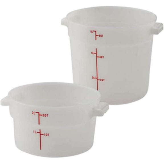 Winco PPRC-1W, 1-Quart Polypropylene Round Storage Container, White, NSF