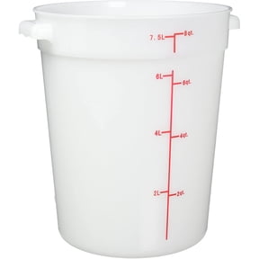 Winco PPRC-8W, 8-Quart Polypropylene Round Storage Container, White, NSF