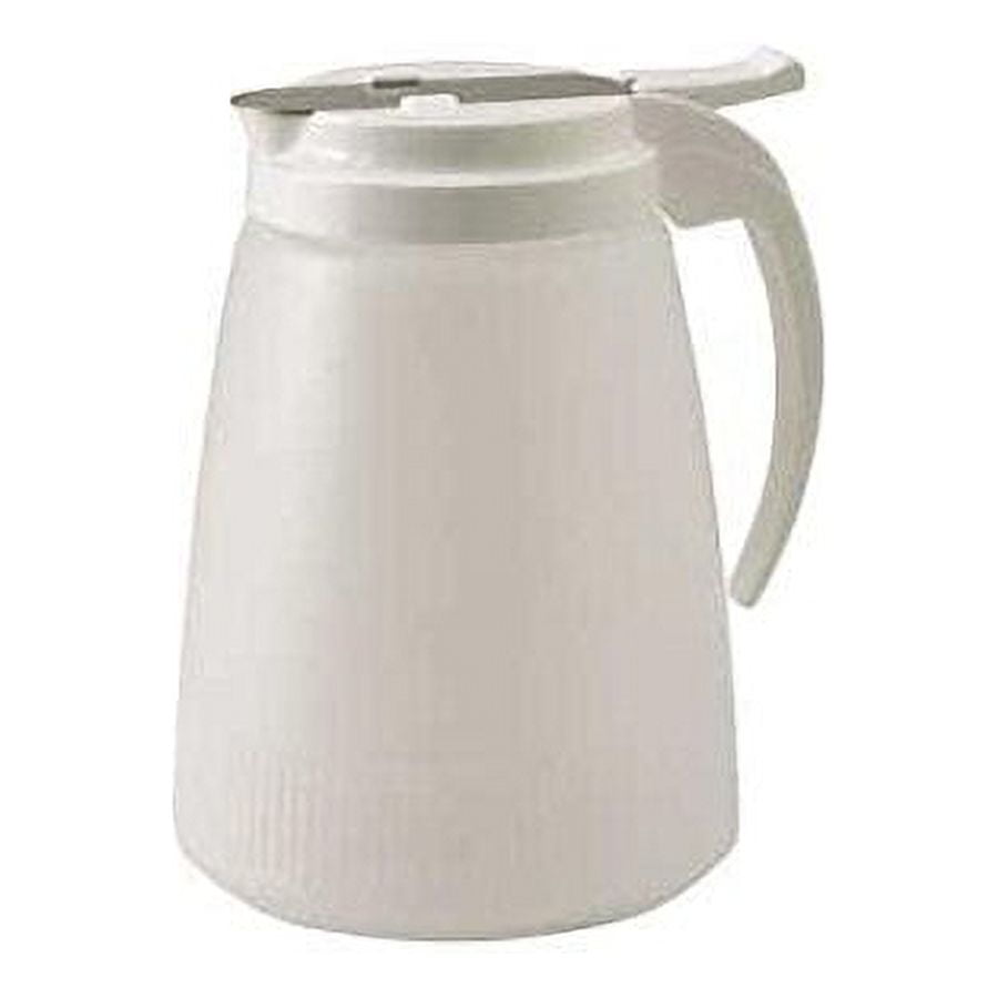 Winco Tan Replacement Lid For 32oz & 48oz Syrup Dispensers | Drip-Free Stainless Steel Slide