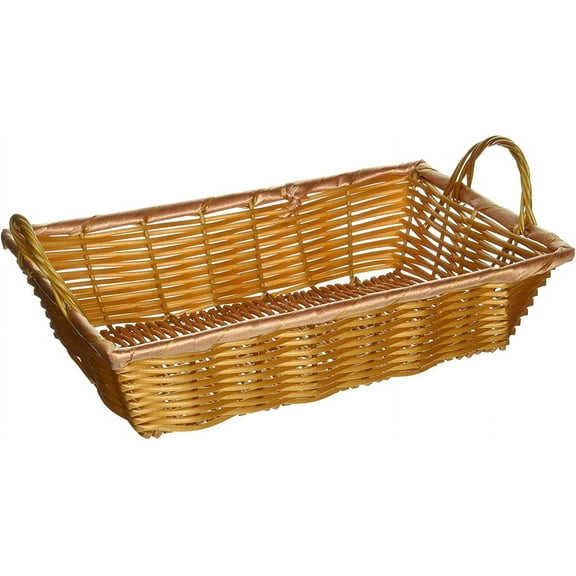 Winco PWBN-12B Rectangular Woven Basket with Handles, 12-Inch by 8-Inch by 3-Inch,Brown,Medium