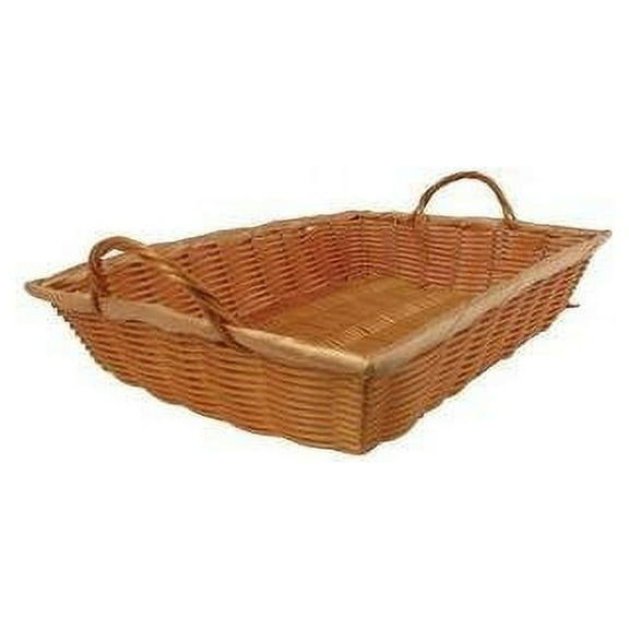 Winco PWBN-12B Rectangular Woven Basket with Handles, 12-Inch by 8-Inch by 3-Inch, Set of 12