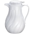 thumbnail image 1 of Winco Push Button Insulated Beverage Server with Swirl Design, 64-Ounce, White, 1 of 4