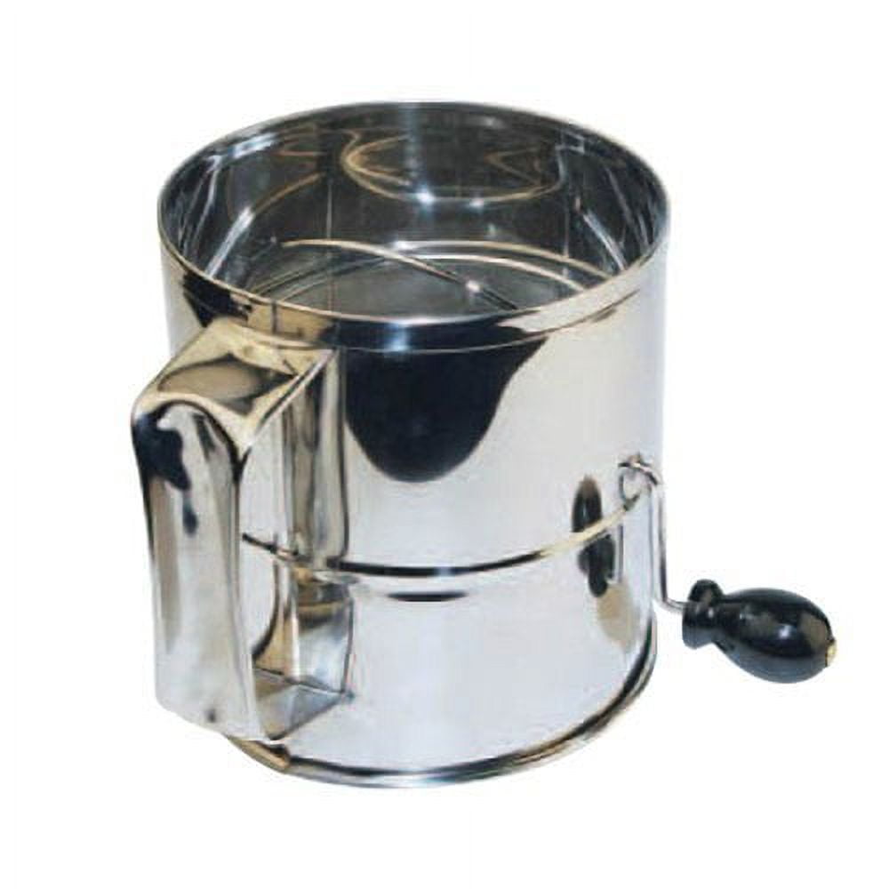 Winco RFS8 Stainless Steel 8Cup Rotary Flour Sifter