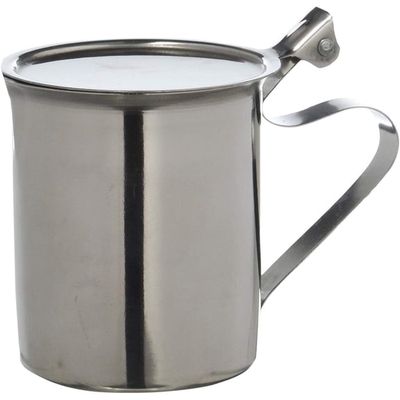 Winco SCT-10F Stainless Steel Stackable Creamer with Flat Cover, 10-Ounce