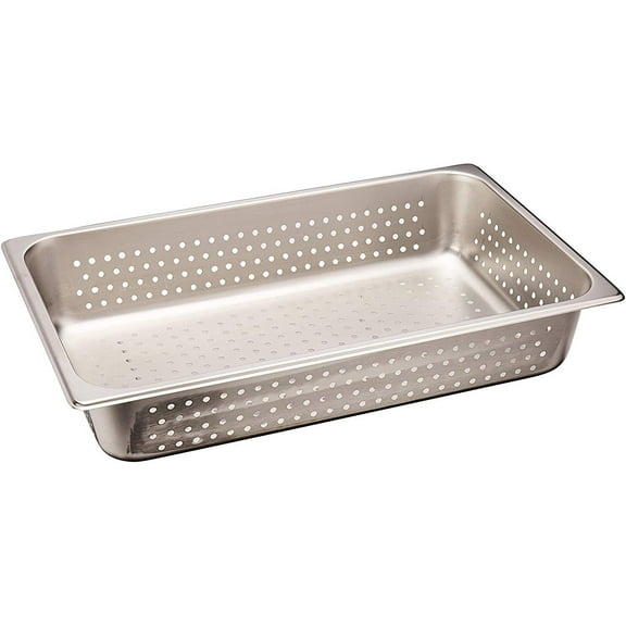 Winco SPFP4 SS Perforated Pan Full Size - 4" Deep