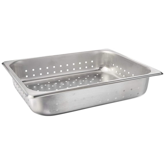 Winco SPHP2, 2.5-Inch Deep, Half-Size Stainless Steel Perforated Steam Table Pan, NSF