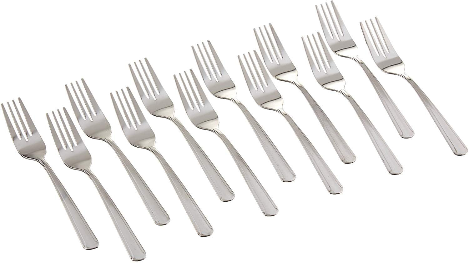 Winco Deluxe Pearl 12-Piece Oyster Fork Set - 18-8 Stainless Steel, Heavy-Gauge, Mirror Finish