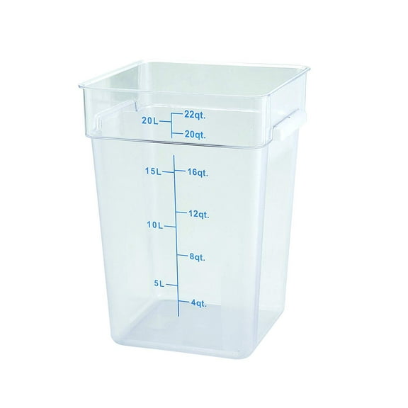 Winco Square Storage Container, 22-Quart,Clear
