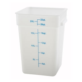 Winco Square Storage Container, 22-Quart, White
