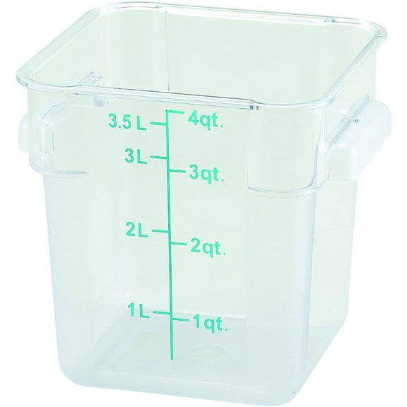 Winco Square Storage Container, 4-Quart,Clear