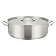 thumbnail image 1 of Winco Stainless Steel Brazier with Lid, 10 Quart - NSF Listed - Heavy Duty 18/8 Stainless Steel - Restaurant & Home Kitchen - Flat Bottom for Even Heating, 1 of 4