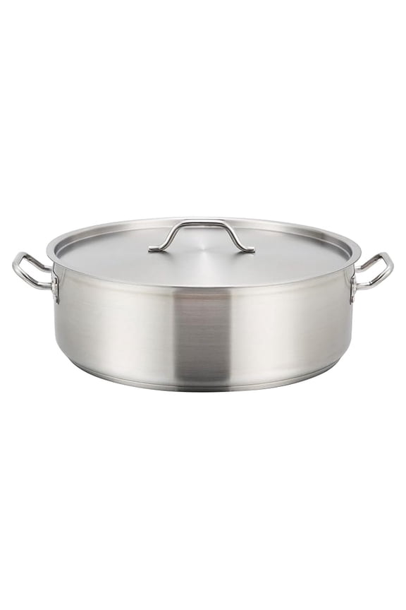 Winco Stainless Steel Brazier with Lid, 10 Quart - Professional Grade Cookware