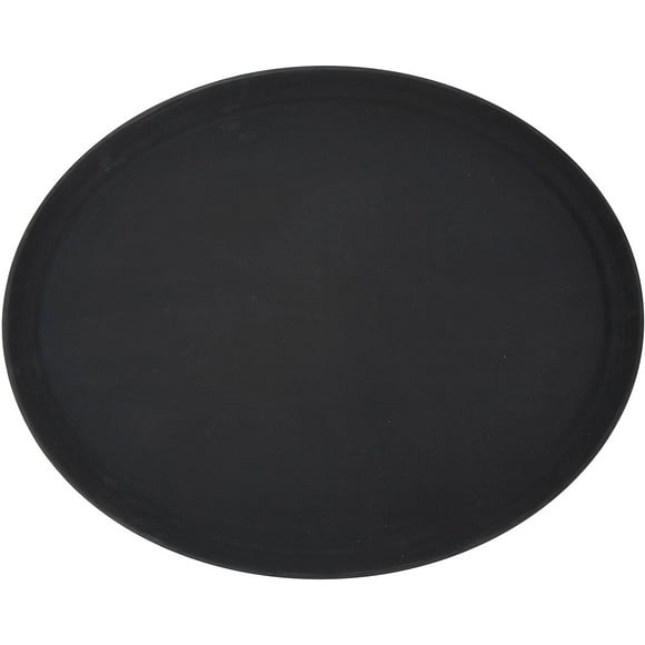 Winco TFG-2622K, 26x22-Inch Oval Non-Slip Fiberglass Tray, Black