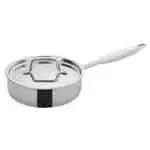 2-Quart Silver Tri-Ply Stainless Steel Saute Pan with Lid