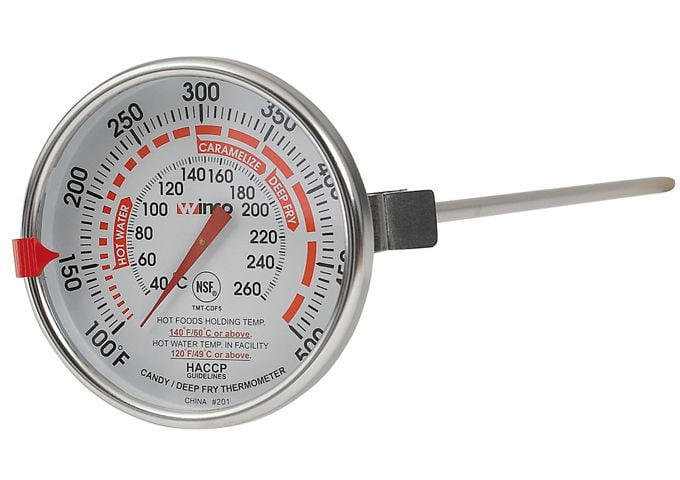 Winco 3-Inch Dial Stainless Steel Candy Deep Fry Thermometer
